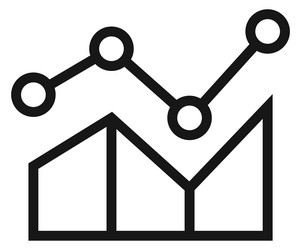 Statistics Chart Icon - Line Graph vector image