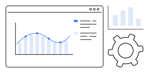 data analytics dashboard with line graph bar vector image
