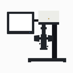digital microscope with large touch screen display vector image