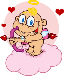 happy baby cupid Vector Image