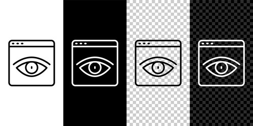 Set line browser incognito window icon isolated vector