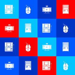 set portable video game console computer mouse vector image