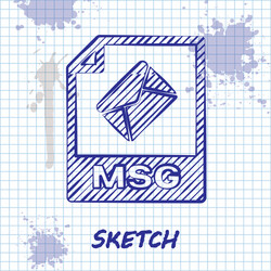 sketch line msg file document download button vector image