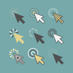 abstract funky active click cursor pointers icons vector image
