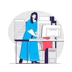 saas web concept woman user buys programs vector image