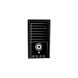 System unit icon black on white background vector