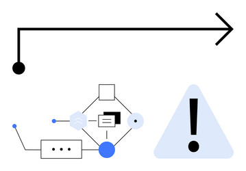 workflow process with alert indicator vector image