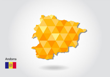 Geometric polygonal style map of andorra low poly vector