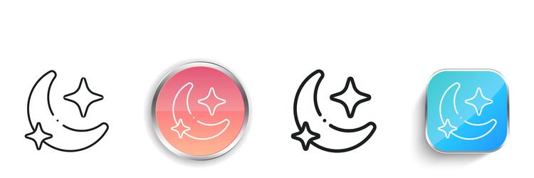 half moon icon thin linear regular and button vector image