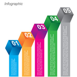 Info-graphic design in the form of a 3d box vector