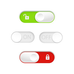 on and off toggle switch buttons material design vector image