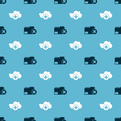 set delete folder and add cloud on seamless vector image