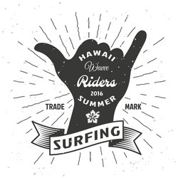 Surfing Waves Poster Vector Image