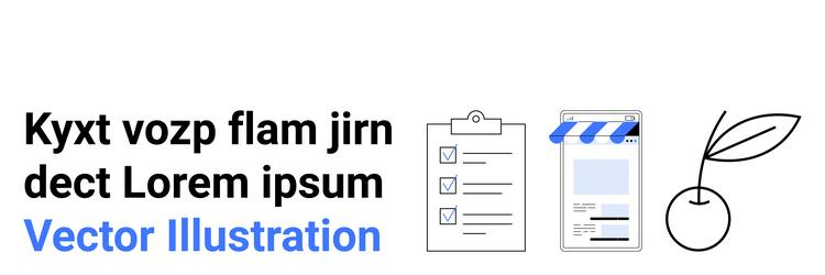text elements with a clipboard checklist webpage vector image