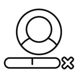 user icon being deleted from database vector image