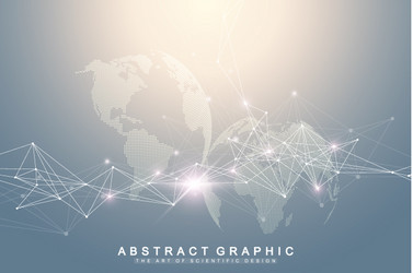 Big data complex world globe graphic abstract vector