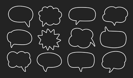 chat speech bubble message text cloud shapes set vector image