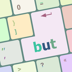 computer keyboard with but word vector image