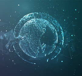 globe planet earth from dots concept bigdata vector image