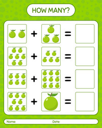 How many counting game with guava worksheet vector