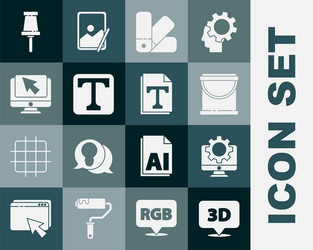set speech bubble with text 3d computer monitor vector image