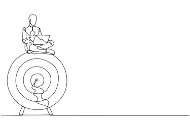 Single continuous line drawing robotic artificial vector