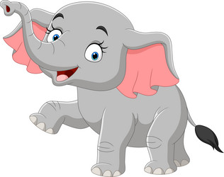 Cheerful Cartoon Elephant vector