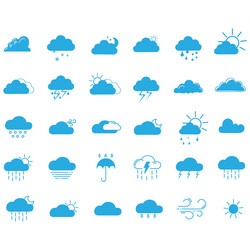 clouds icons set of in different form vector image