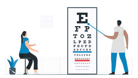 visual acuity is testing to check and measure vector image