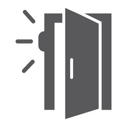 Door sensor glyph icon access and security vector