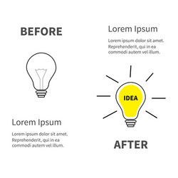 light bulb line icon set switch on off lamp idea vector