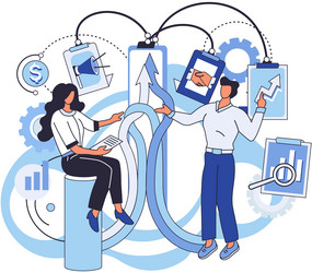 team solving complex problems teamwork vector image
