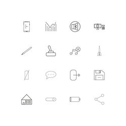user interface linear thin icons set outlined vector image