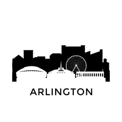 Arlington texas city skyline negative space vector