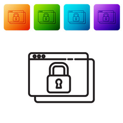 black line secure your site with https ssl icon vector image