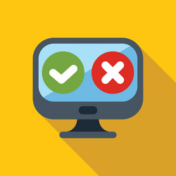 computer screen showing right and wrong choices vector image