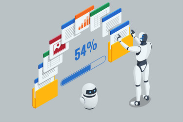 isometric ai artificial intelligence an ai-driven vector image