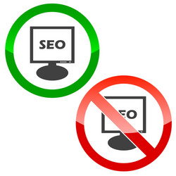 Seo monitor permission signs vector