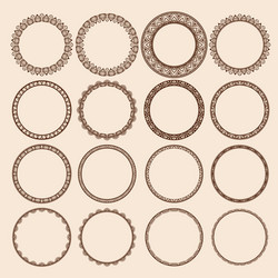 set of round pattern frames vector image