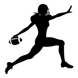 silhouette of a female american football player Vector Image