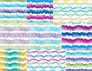 waves seamless patterns set water runny curve vector image