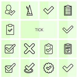 14 tick icons vector