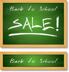 Back to school wooden green chalkboard vector