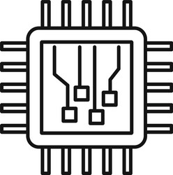 Ai brain icon outline style Royalty Free Vector Image