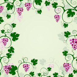 grape vines background frame vector