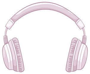 headphone gadget cartoon isolated vector