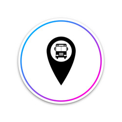 map pointer with bus icon isolated on white vector image