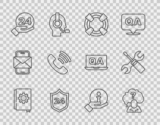 set line user manual head with question mark vector image