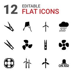 wind icons vector