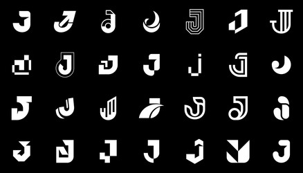 abstract logos collection with letter j Vector Image